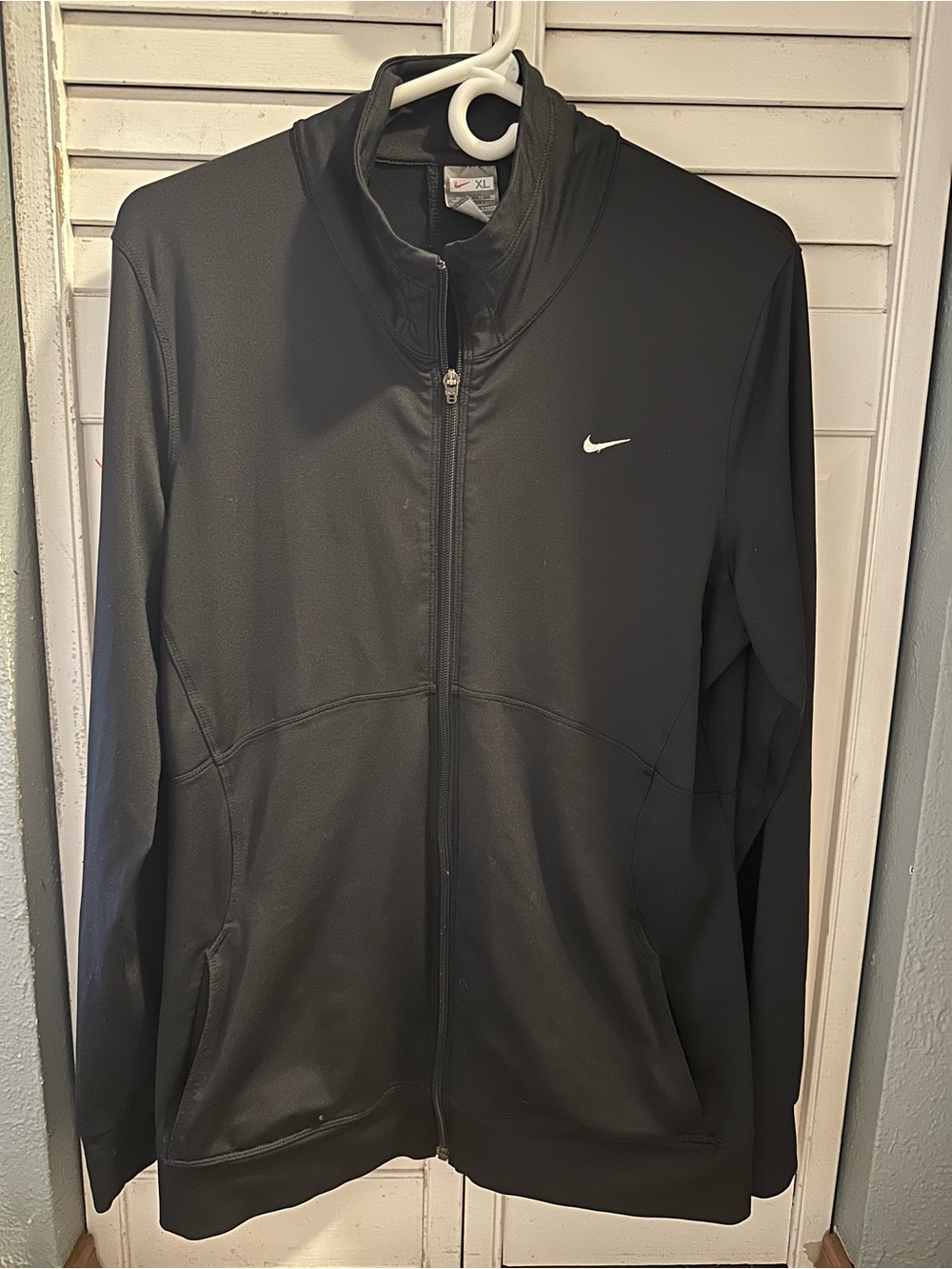Nike Black Full-Zip Performance Jacket with White Swoosh